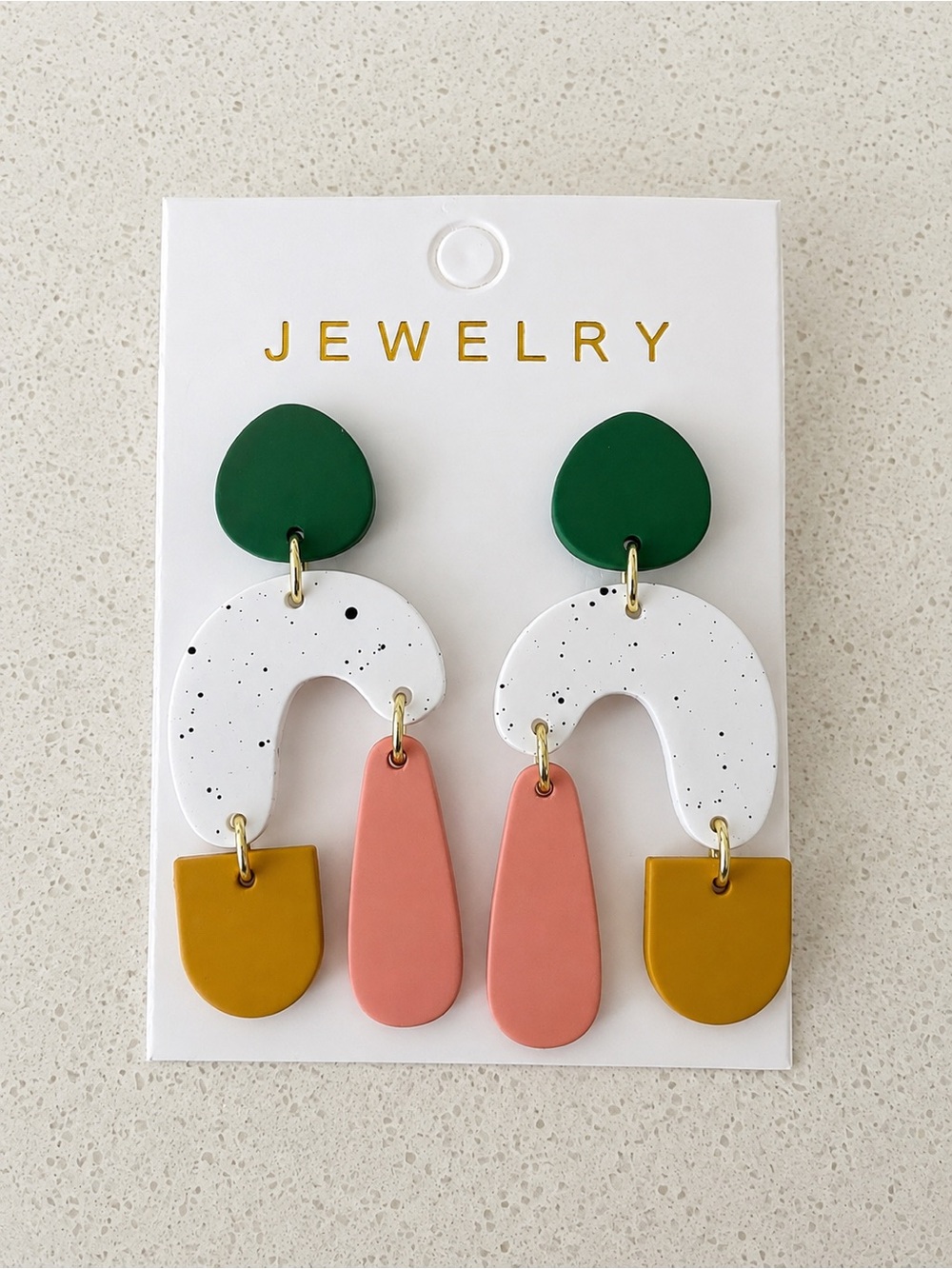 Colorblock Geometric Dangle Earrings